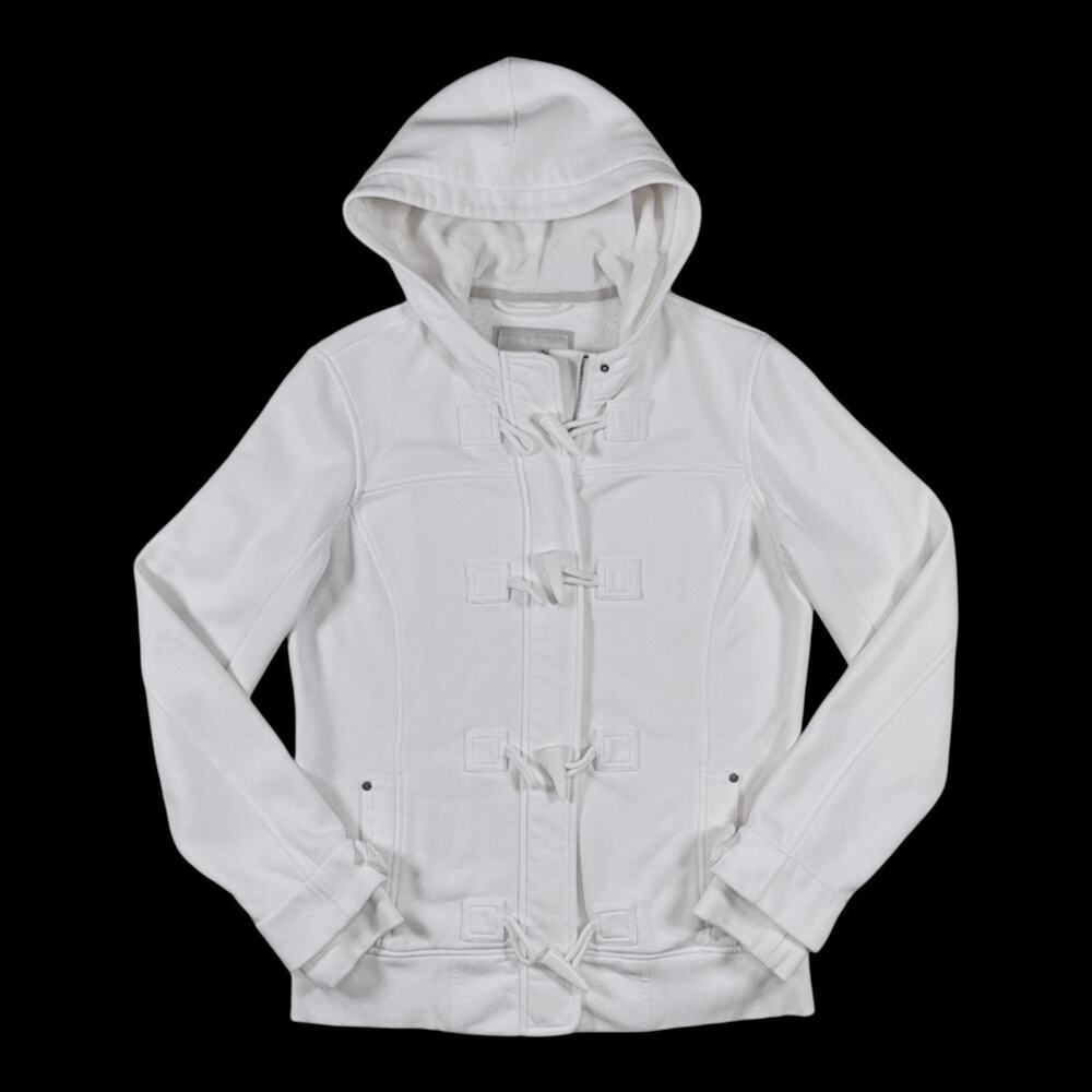 Esprit White Zip Hooded Fleece Sweatshirt Jacket | Size XL
